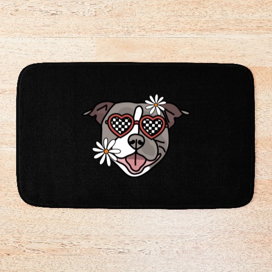 Staffordshire Grey Retro Dog Bath Mats