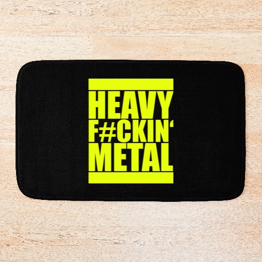 Heavy F#ckin' Metal Hard Rock Fun Music Text Quote Bath Mats