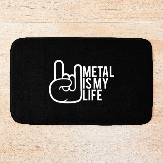 Heavy Metal Is My Life Hard Rock Music Text Quote Bath Mats