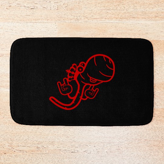 Cute Cool Worm Crown King Party Animal Fun Monster Bath Mats