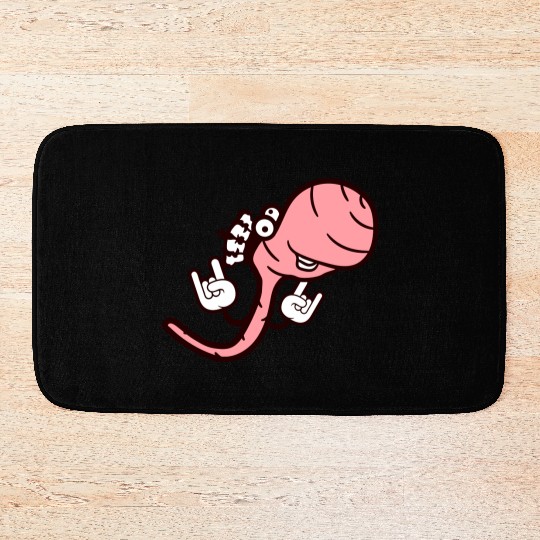 Cute Cool Worm Crown King Party Animal Fun Monster Bath Mats