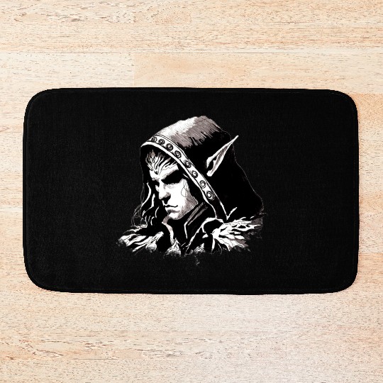 Dark Elf Archmage Illustration Bath Mats