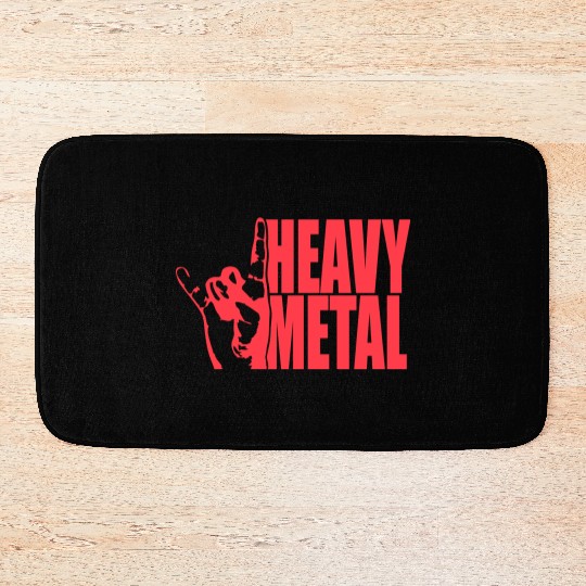 Heavy Metal Fun Hard Rock Music Horns Hand Gesture Bath Mats