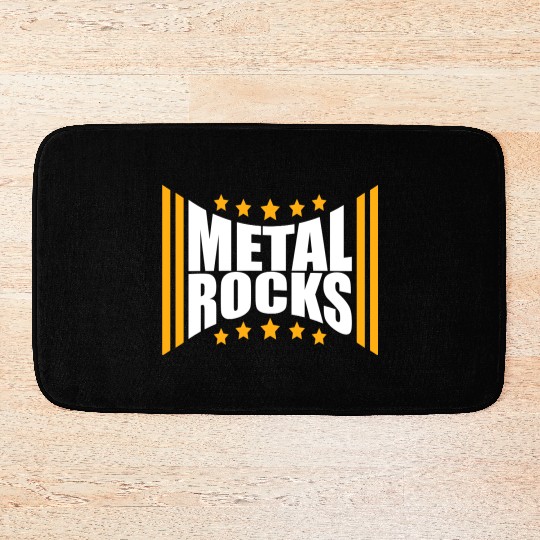 Heavy Metal Rocks Hard Rock Music Text Quote Logo Bath Mats