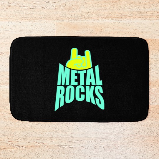 Heavy Metal Rocks Hard Rock Music Text Quote Logo Bath Mats