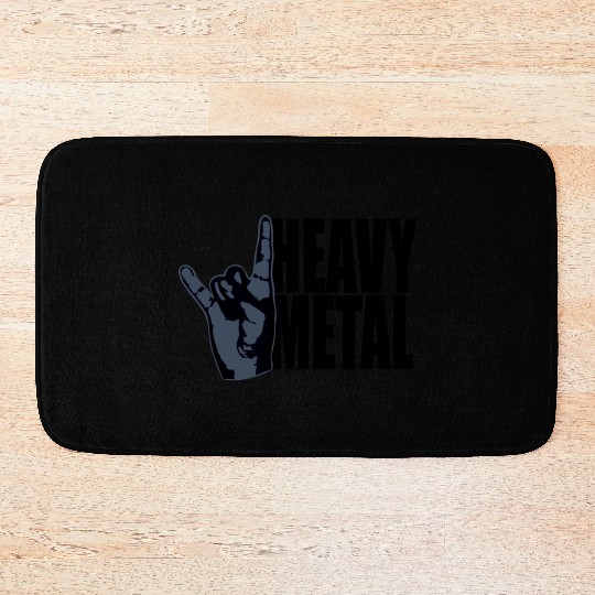 Heavy Metal Fun Hard Rock Music Horns Hand Gesture Bath Mats