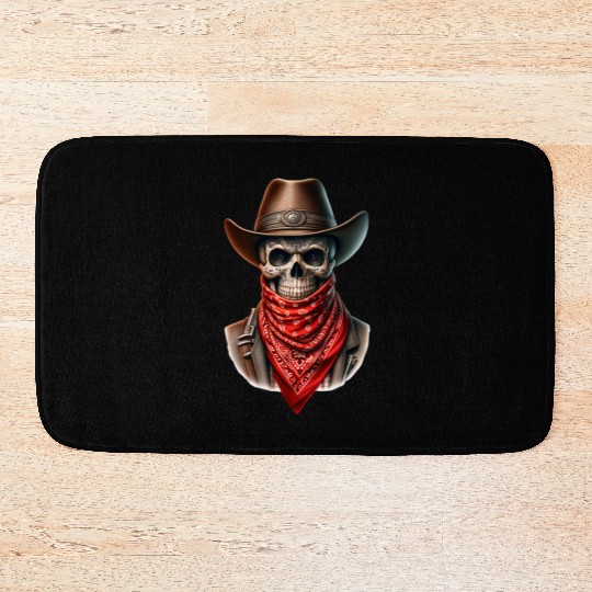 Outlaw Cowboy Skull Bath Mats