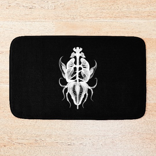 Surreal Insect Anatomy White Ink Bath Mats