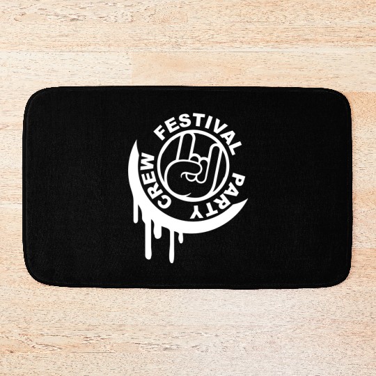 Festival party crew graffiti metal hand gesture Bath Mats