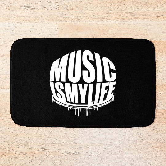Music is my Life Love Saying Graffiti Spray Drops Bath Mats