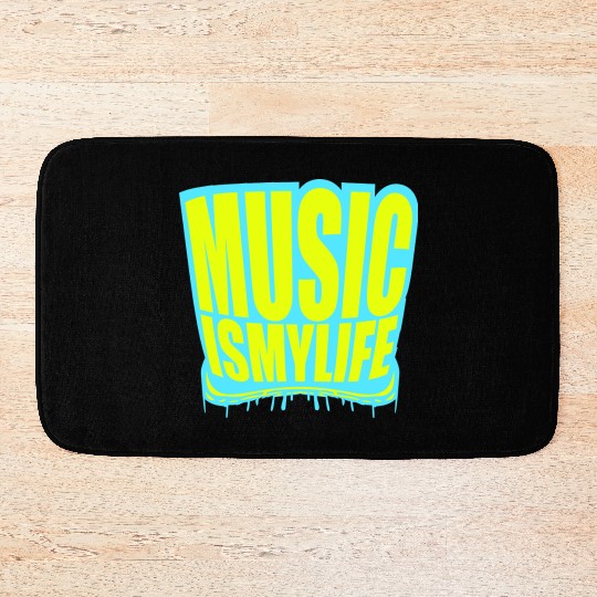 Music is my Life Love Saying Graffiti Spray Drops Bath Mats