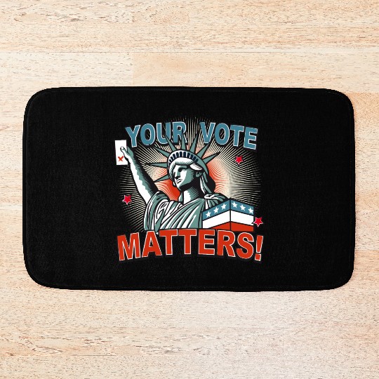 Statue of Liberty & voting card -Your Vote Matters Bath Mats