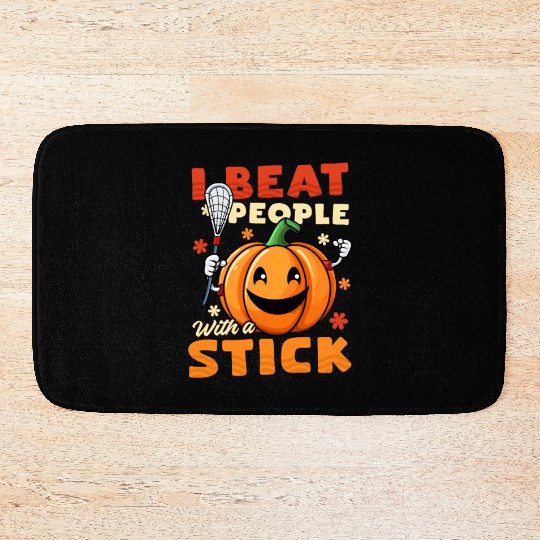 Thanksgiving Lacrosse I Beat People With Sticks Bath Mats