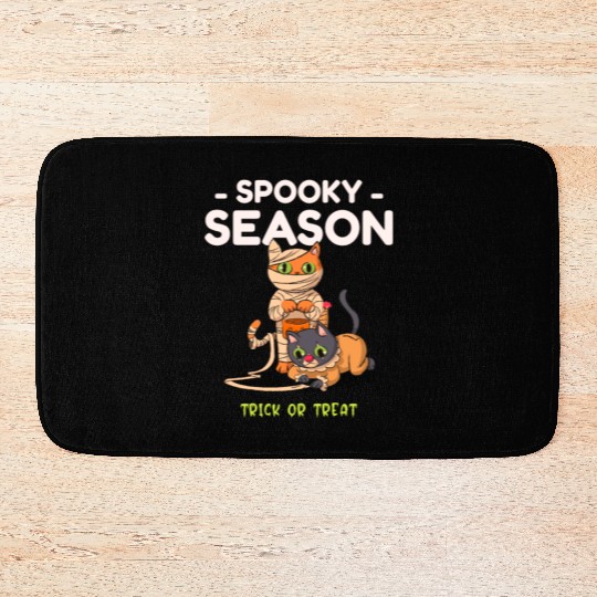 Spooky Seasons Trick or Treat Cat Mummy Bath Mats