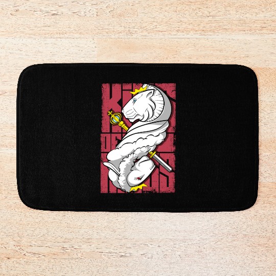 Lion King and the Holy Lamb Christian Art Bath Mats