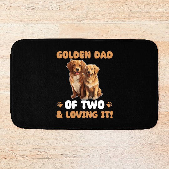 Golden Retriever Golden Dad Of Two Bath Mats