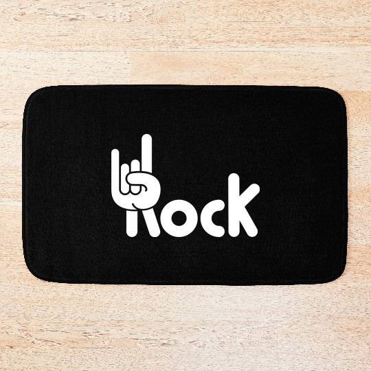 Heavy Metal Fun Hard Rock Music Horns Hand Gesture Bath Mats