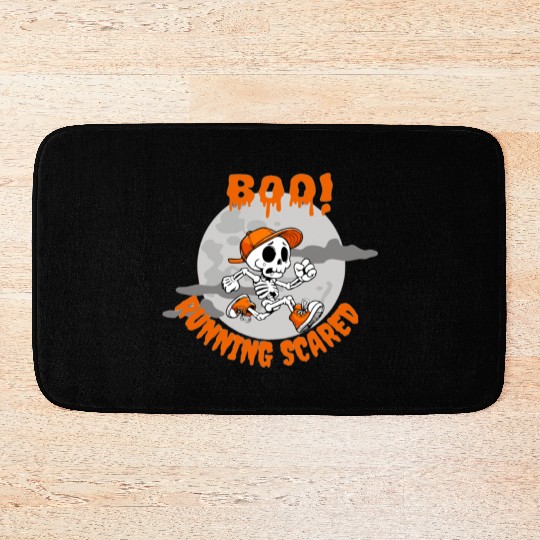 Skeleton running Bath Mats