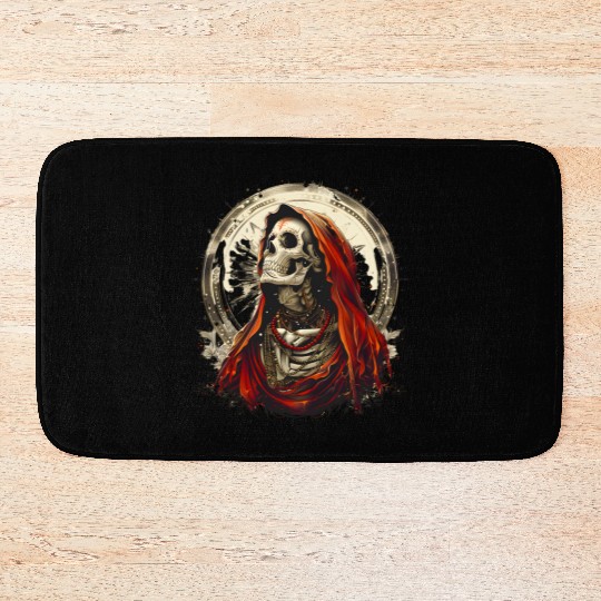 Santa Muerte Saint Death Mexican Sugar Skull Bath Mats