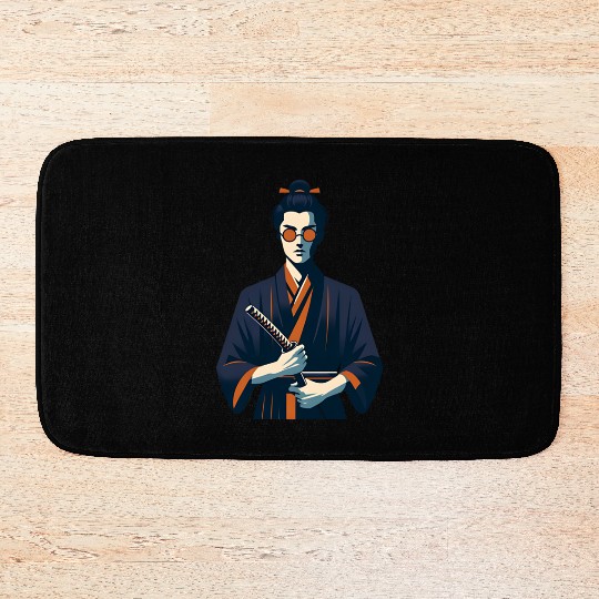 Blue Eye Samurai Retro Vintage Bath Mats