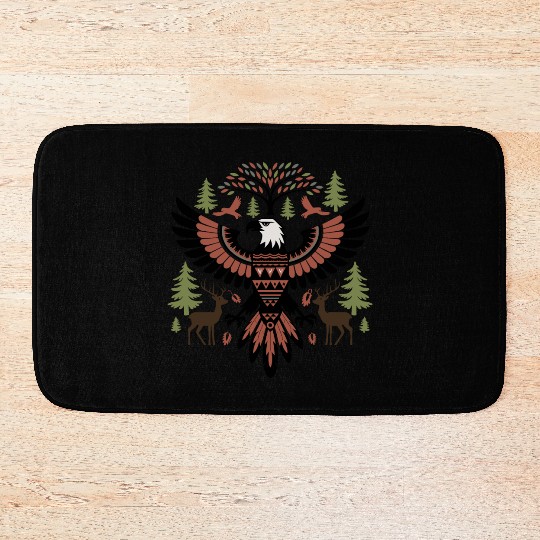 Native American Style Eagle Design Bath Mats