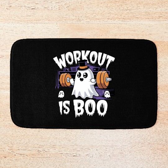 Workout Is Boo Gym Fitness Halloween Top Bath Mats