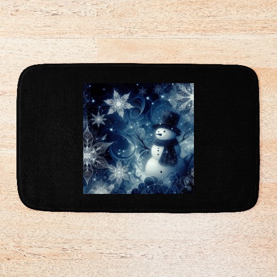 vintage snowman christmas holiday Bath Mats
