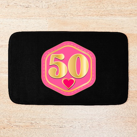 50th Anniversary - Heart Number Bath Mats
