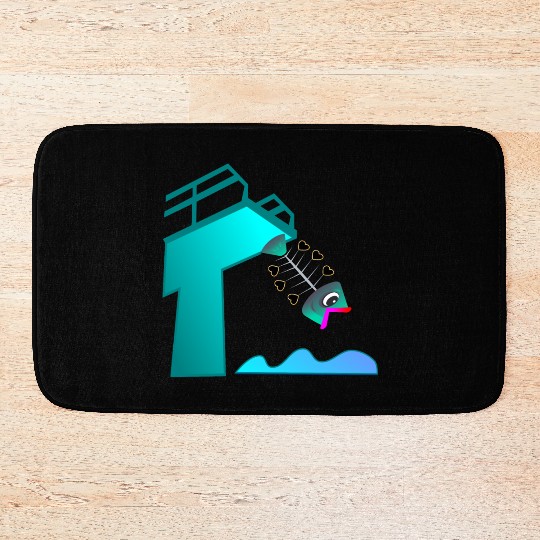HIGH DIVING FISH - SWIMMING Bath Mats