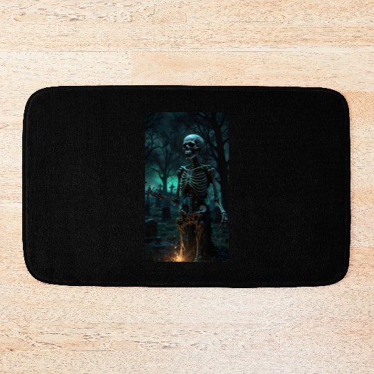 Rising Skeleton in the Graveyard Bath Mats
