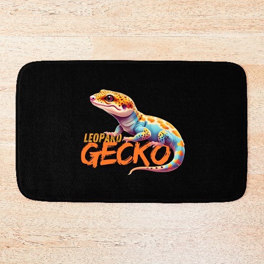 yellow leopard gecko Bath Mats