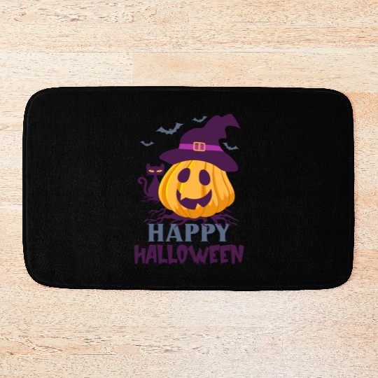 Trick Or Treat Happy Halloween Funny Pumpkin Hat Bath Mats