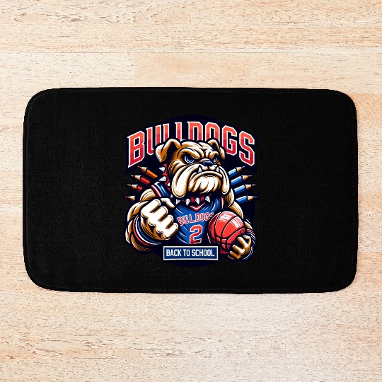 Bulldogs Mascot Back To School Team Spirit Bath Mats