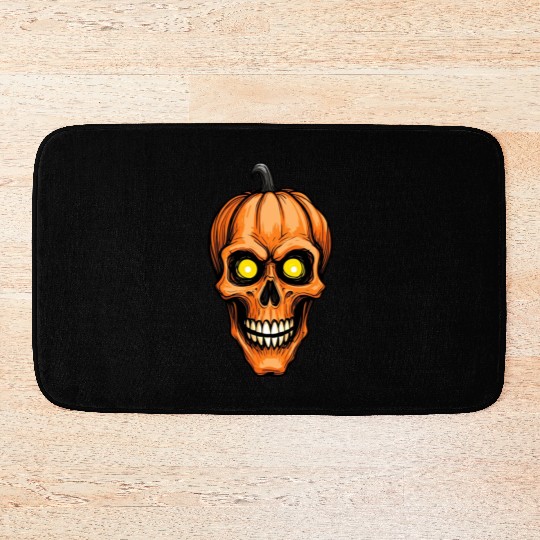 Skelly Pumpkin Bath Mats