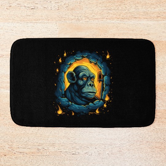Night of the Starry Dungeon Monkey Bath Mats