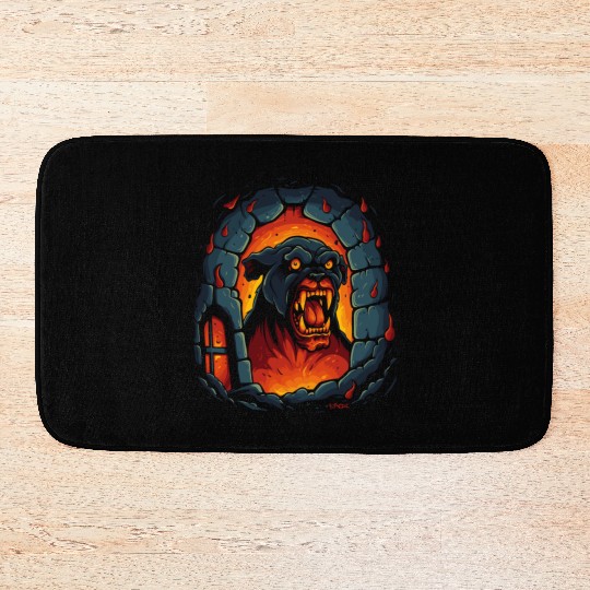Hellhound: Dog of the Hell Dungeon Bath Mats