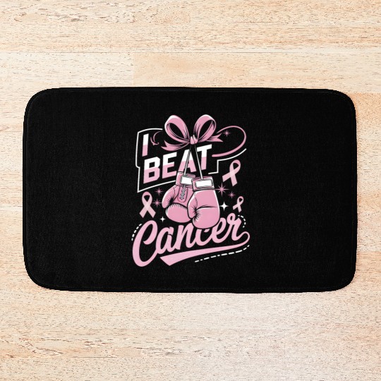I Beat Cancer Breast Cancer Awareness Bath Mats