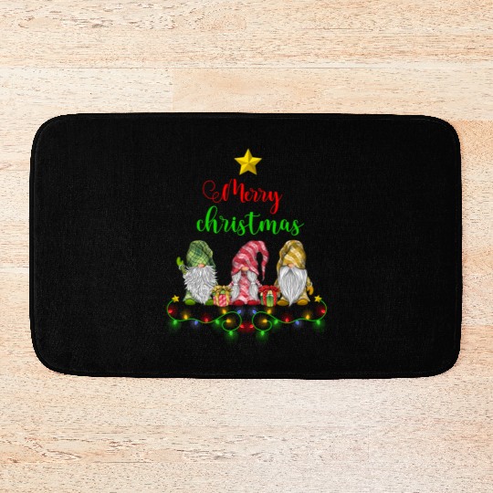 Gnomes Christmas Tree Funny Xmas Holidays Bath Mats