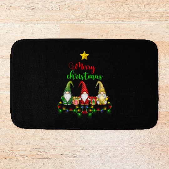 Gnomes Christmas Tree Funny Xmas Holidays Bath Mats
