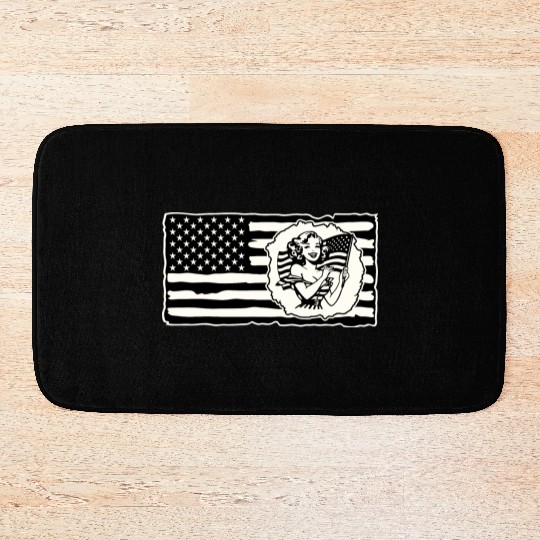 Retro Flag Girl © LIKE US ON FACEBOOK # Bath Mats