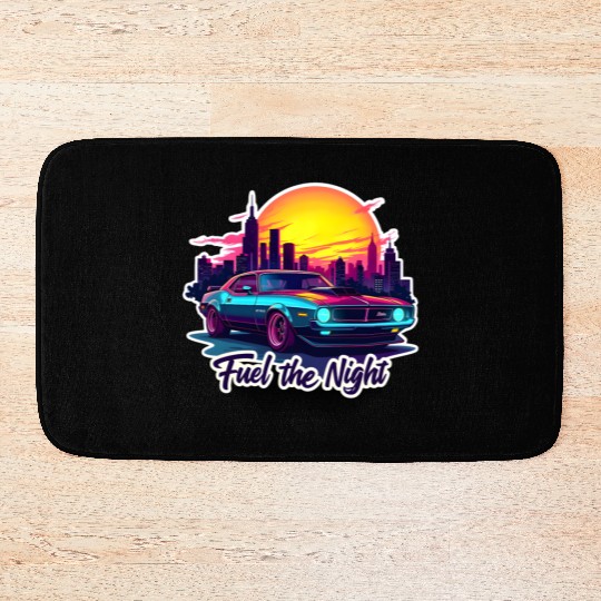Cyberpunk Muscle Car Bath Mats
