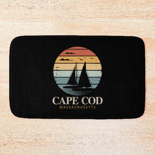Cape Cod Vintage SunsetMassachusetts Sailing Bath Mats