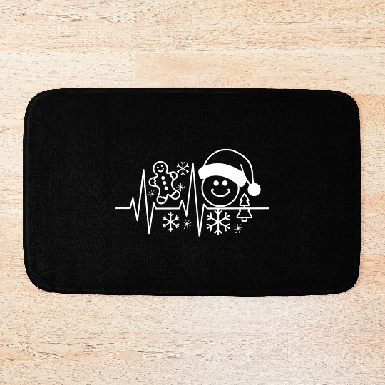 Christmas Heart beat Bath Mats