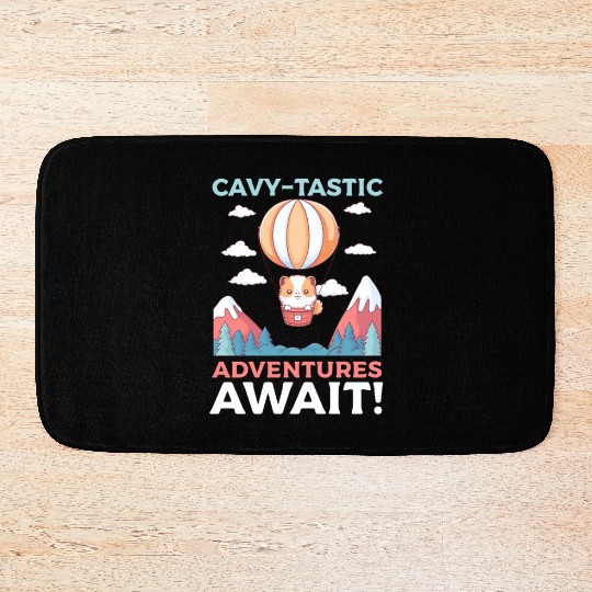 Guinea Pig Cavy-Tastic Adventures Await! Bath Mats