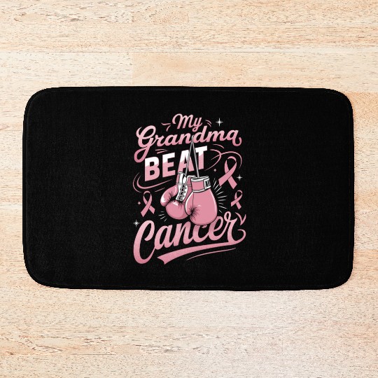 My Grandma Beat Cancer Breast Cancer Awareness Bath Mats