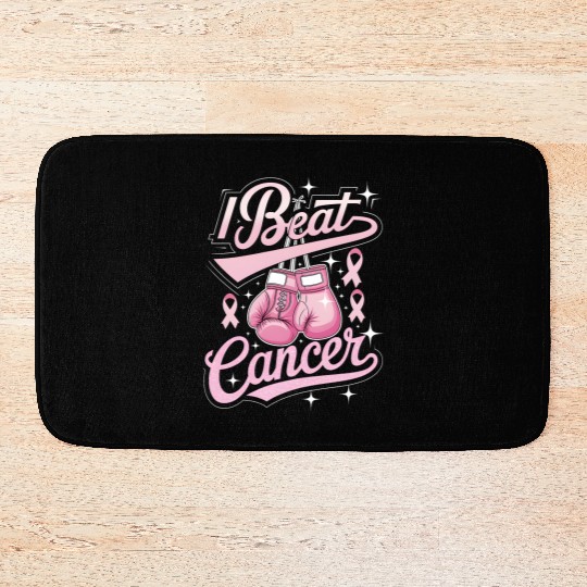 I Beat Cancer Breast Cancer Awareness Bath Mats