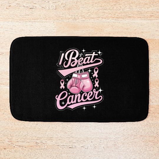 I Beat Cancer Breast Cancer Awareness Bath Mats