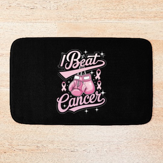 I Beat Cancer Breast Cancer Awareness Bath Mats