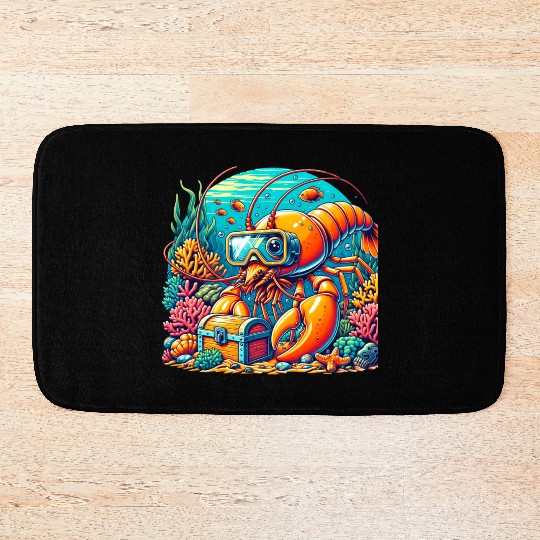 Shrimp Exploration-Underwater Adventure Bath Mats