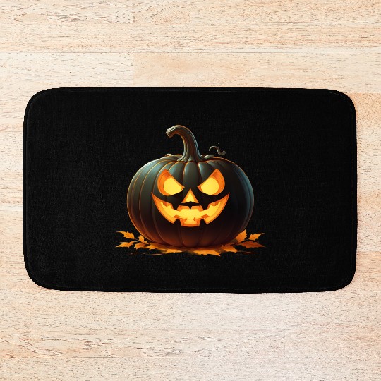 Midnight Glow: Enchanted Halloween Pumpkin Bath Mats
